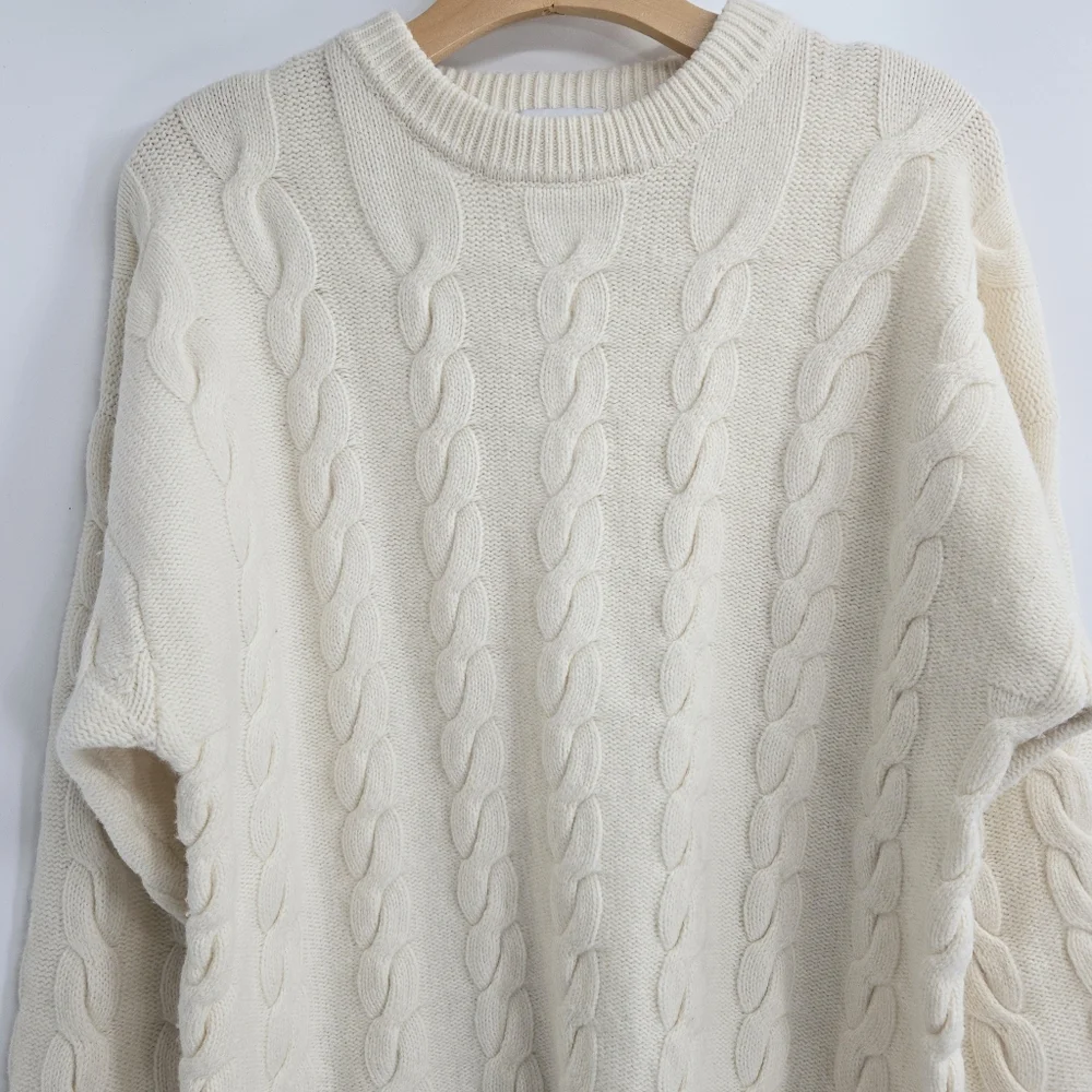 Sundays Sweater Cream Cable Net 100%‎ Wool